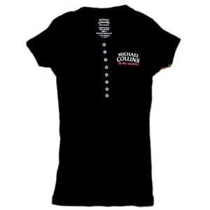 NEW! Michaell Collins Irish whiskey women’s black stretch cotton shirt NOS SMALL